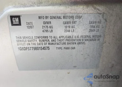 2008 Cadillac Cts Standard from USA, damaged, VIN 1G6DF577980154575